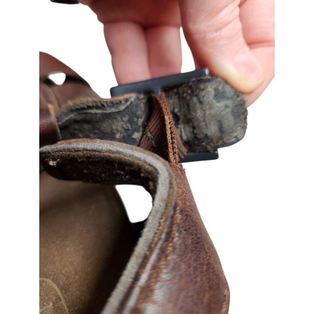 Vintage 90s Mens Brown Leather Fisherman Sandals Gorpcore Dad Shoes Grunge 10 - Picture 14 of 15